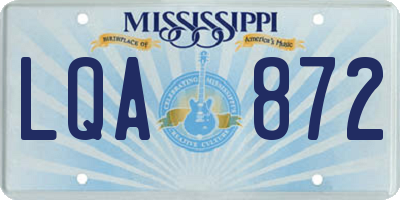 MS license plate LQA872