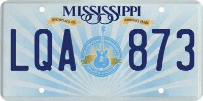 MS license plate LQA873