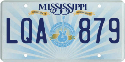 MS license plate LQA879