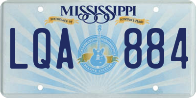 MS license plate LQA884