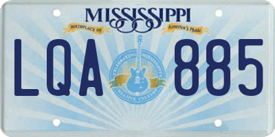MS license plate LQA885