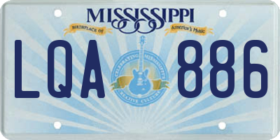 MS license plate LQA886