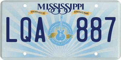 MS license plate LQA887