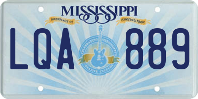 MS license plate LQA889