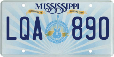 MS license plate LQA890
