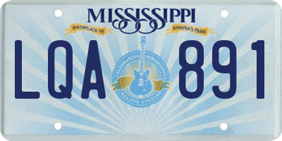 MS license plate LQA891