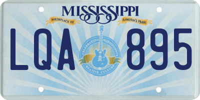 MS license plate LQA895