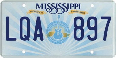 MS license plate LQA897