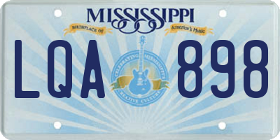 MS license plate LQA898
