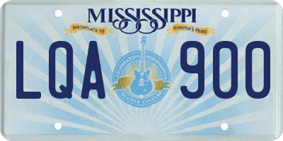 MS license plate LQA900