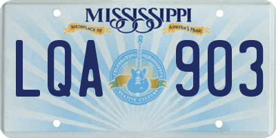 MS license plate LQA903