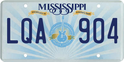 MS license plate LQA904