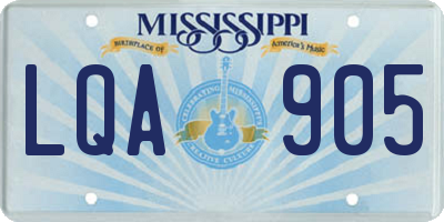 MS license plate LQA905