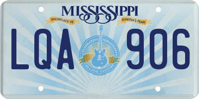 MS license plate LQA906