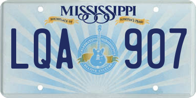 MS license plate LQA907