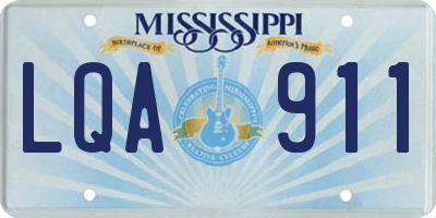 MS license plate LQA911