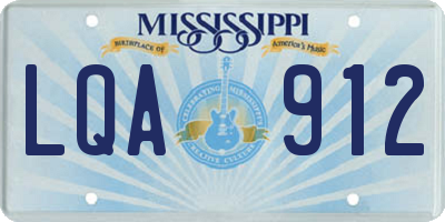 MS license plate LQA912