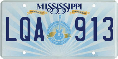 MS license plate LQA913