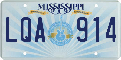 MS license plate LQA914