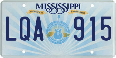 MS license plate LQA915