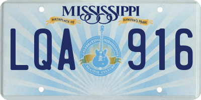 MS license plate LQA916