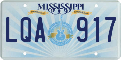 MS license plate LQA917