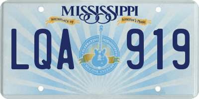 MS license plate LQA919