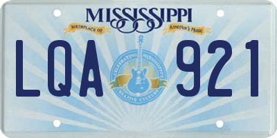 MS license plate LQA921