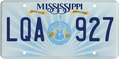 MS license plate LQA927