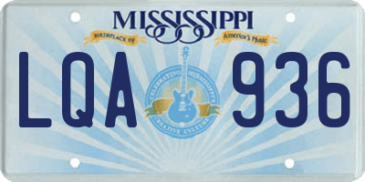 MS license plate LQA936