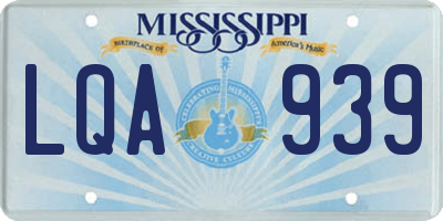 MS license plate LQA939