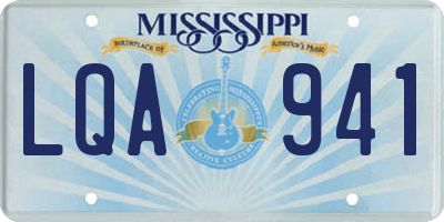 MS license plate LQA941