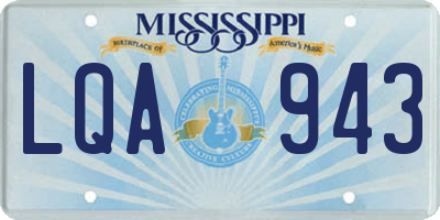 MS license plate LQA943