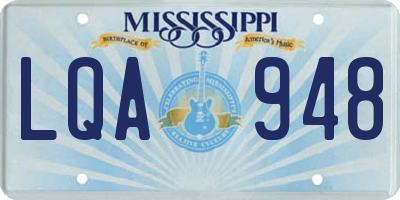 MS license plate LQA948