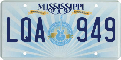 MS license plate LQA949
