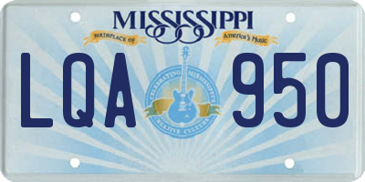 MS license plate LQA950