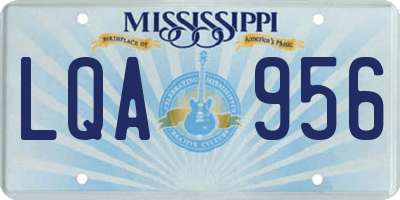 MS license plate LQA956