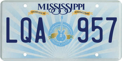 MS license plate LQA957