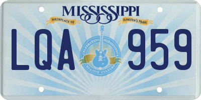 MS license plate LQA959