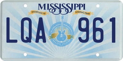MS license plate LQA961