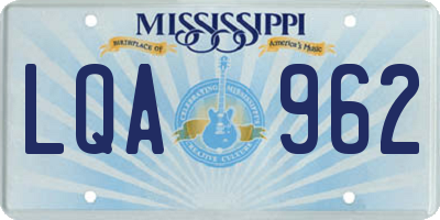 MS license plate LQA962