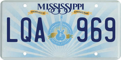 MS license plate LQA969