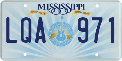 MS license plate LQA971