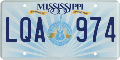 MS license plate LQA974