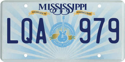 MS license plate LQA979