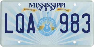 MS license plate LQA983