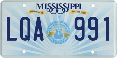 MS license plate LQA991
