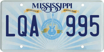 MS license plate LQA995