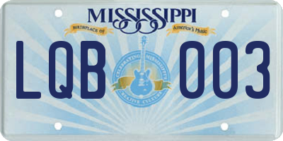 MS license plate LQB003