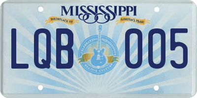 MS license plate LQB005